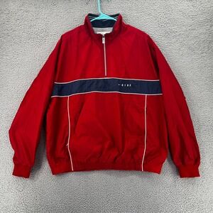 Vintage 90s NIKE Anorak Windbreaker Jacket Half Zip Men Large Red Blue READ